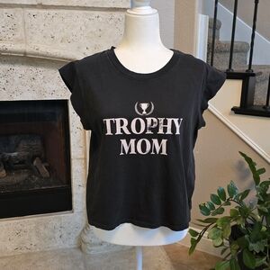 Self Contrast Dark Gray Trophy Mom Graphic Tee